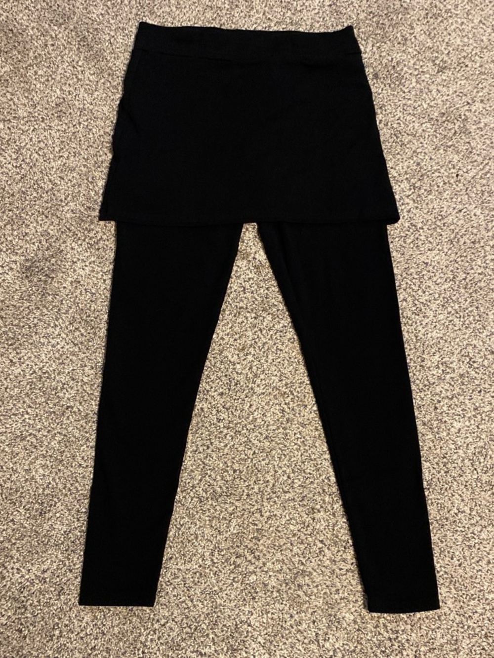 Yala Women’s Bamboo Blend Black Skirted Activewear Leggings Size Small